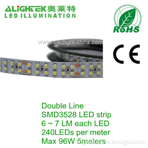 19.2w Per Meter Double Line 240 Led Strip Light Ribbon 24vdc Ce Rohs Etl